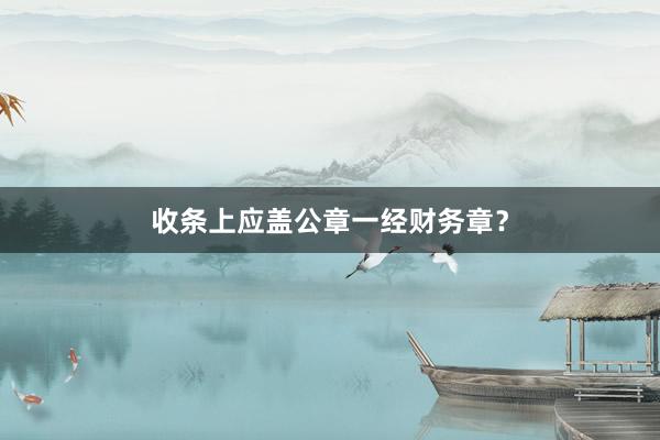 收条上应盖公章一经财务章？